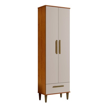 Armário Multiuso Natal 2 Portas 1 Gaveta Nature/Off White - Kaiki Móveis