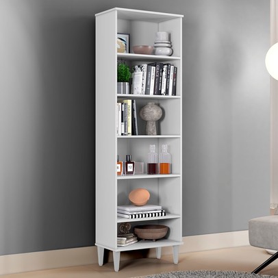 Armário Multiuso Manaus 5 Prateleiras Branco - Kaiki Móveis