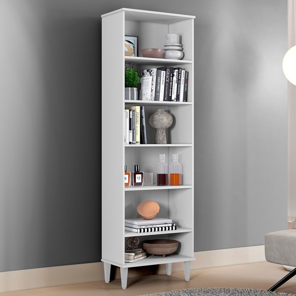 Armário Multiuso Manaus 5 Prateleiras Branco - Kaiki Móveis