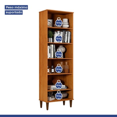 Armário Multiuso Manaus 5 Prateleiras Nature - Kaiki Móveis