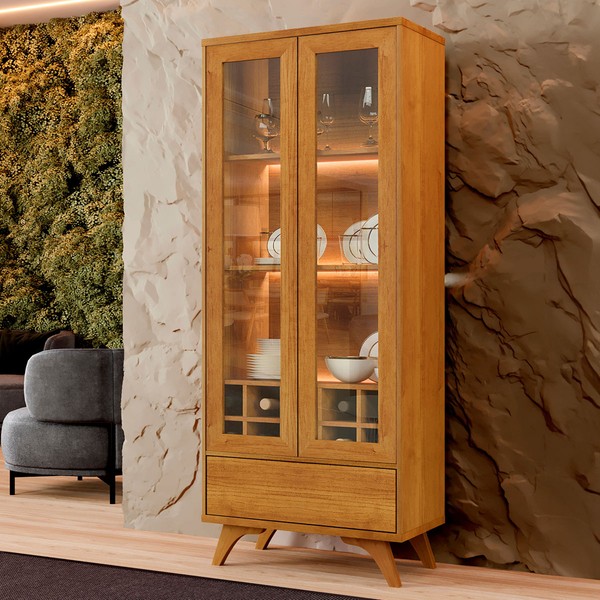 Cristaleira Reflecta 2 Portas Naturalle - Mavaular