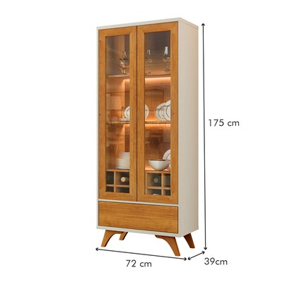 Cristaleira Reflecta 2 Portas Off White - Mavaular