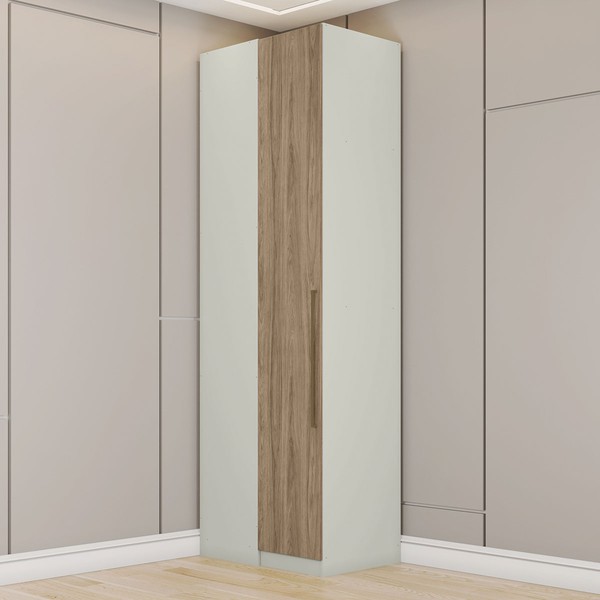 Guarda-Roupa Solteiro Modulado Seletto 80 Cm 1 Porta Areia/Jequitibá - Henn