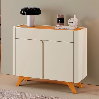 Balcão Buffet Aros 2 Portas Off White/Naturalle - Mavaular