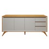 Buffet para Sala de Jantar Piazza 3 Portas Naturalle/Off White - Mavaular