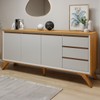 Buffet para Sala de Jantar Piazza 3 Portas Naturalle/Off White - Mavaular