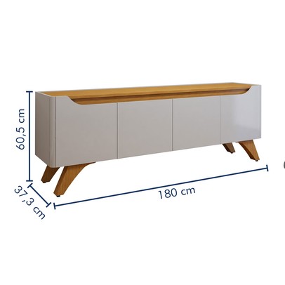 Rack para TV Até 58 Polegadas Grecia 4 Portas Off White/Naturalle - Mavaular