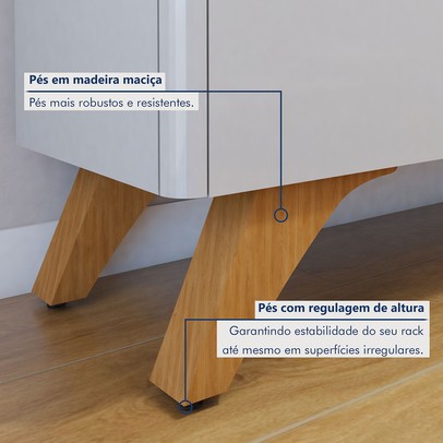 Rack para TV Até 58 Polegadas Grecia 4 Portas Off White/Naturalle - Mavaular