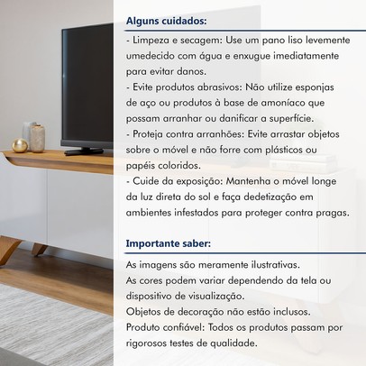 Rack para TV Até 58 Polegadas Grecia 4 Portas Off White/Naturalle - Mavaular