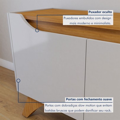 Rack para TV Até 58 Polegadas Grecia 4 Portas Off White/Naturalle - Mavaular