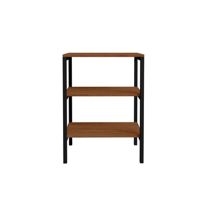 Estante para Livros Slim 2 Prateleiras Preto/Canela Rústico - Art Panta