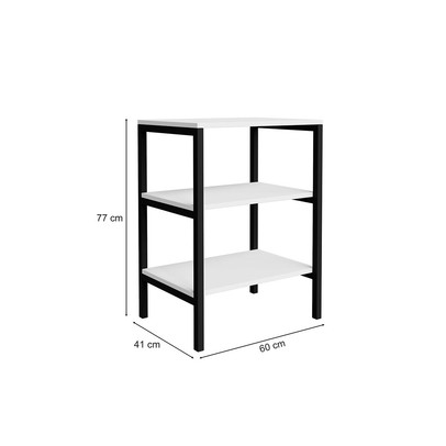 Estante para Livros Slim 2 Prateleiras Preto/Branco - Art Panta