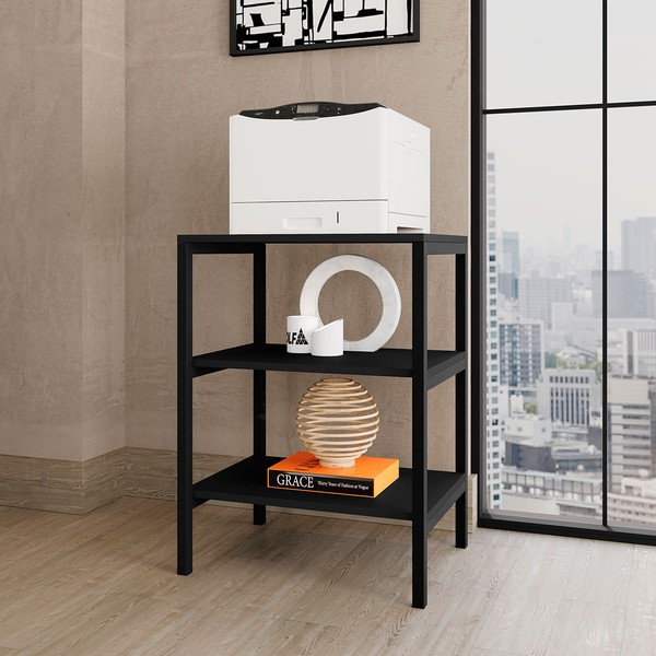 Estante para Livros Slim 2 Prateleiras Preto - Art Panta