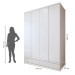 Guarda-Roupa Solteiro Urbano 4 Portas 5 Gavetas 100% Mdf Branco - Josandro