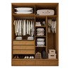 Guarda-Roupa Solteiro Urbano 4 Portas 5 Gavetas 100% Mdf Cedro- Josandro