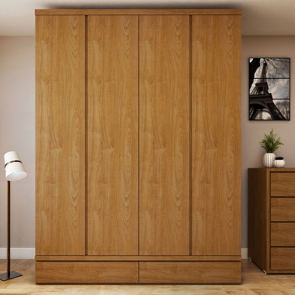 Guarda-Roupa Solteiro Urbano 4 Portas 5 Gavetas 100% Mdf Cedro- Josandro