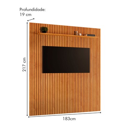 Painel para TV Até 58 Polegadas Paris 1 Prateleira Ripado 13668.110 Naturalle - Mavaular