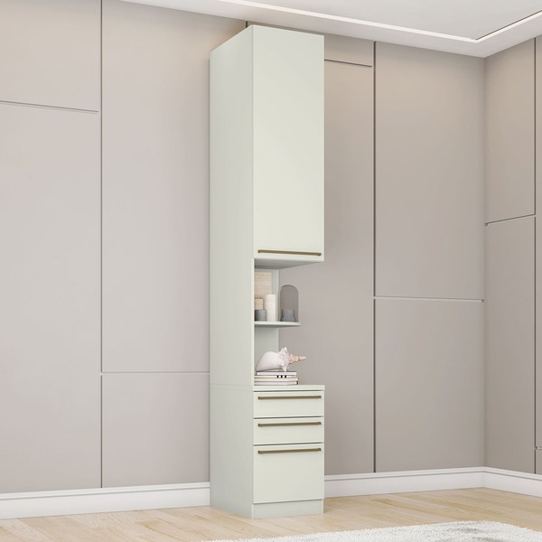 Guarda-Roupa Solteiro Modulado Seletto 1 Porta 3 Gavetas Areia - Henn