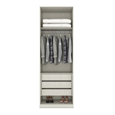 Guarda-Roupa Solteiro Modulado Seletto 2 Portas 3 Gavetas Seletto Areia - Henn