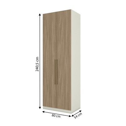 Guarda-Roupa Solteiro Modulado Seletto 2 Portas 3 Gavetas Seletto Areia/Jequitibá - Henn