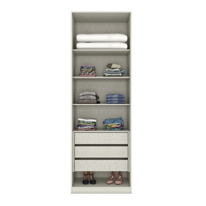 Guarda-Roupa Solteiro Modulado Seletto 2 Portas 3 Gavetas com Espelho Areia - Henn