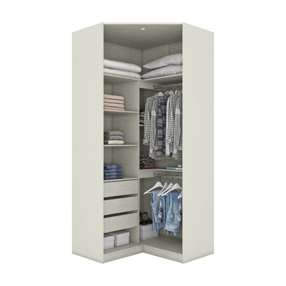 Guarda-Roupa Solteiro Modulado Seletto 2 Portas 3 Gavetas Areia - Henn