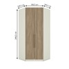 Guarda-Roupa Solteiro Modulado Seletto 2 Portas 3 Gavetas Areia/Jequitibá - Henn
