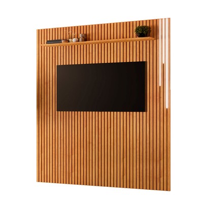 Painel para TV Até 75 Polegadas Paris 1 Prateleira Ripado com Led 13679.108 Naturalle - Mavaular