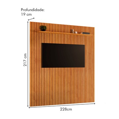 Painel para TV Até 75 Polegadas Paris Ripado 1 Prateleira 13680.107 Naturalle - Mavaular