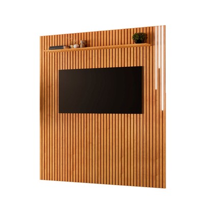 Painel para TV Até 75 Polegadas Paris Ripado 1 Prateleira com Led Naturalle - Mavaular
