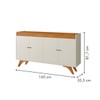 Balcão Buffet Madrid 4 Portas 11352 Off White/Naturalle - Mavaular