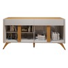 Balcão Buffet Aros 4 Portas Off White/Naturalle - Mavaular