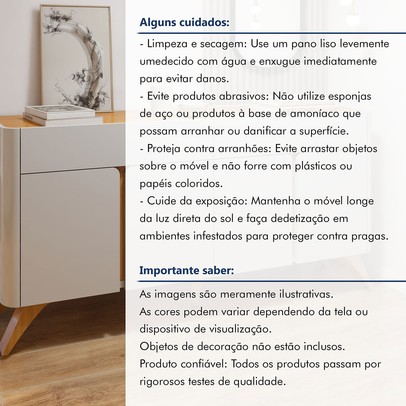 Balcão Buffet Aros 4 Portas Off White/Naturalle - Mavaular