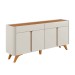 Balcão Buffet Aros 4 Portas Off White/Naturalle - Mavaular