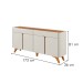 Balcão Buffet Aros 4 Portas Off White/Naturalle - Mavaular