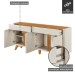 Balcão Buffet Aros 4 Portas Off White/Naturalle - Mavaular