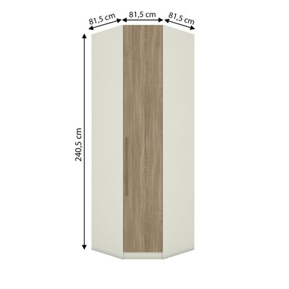 Guarda-Roupa Solteiro Modulado Predileto 1 Porta Areia/Jequitibá - Henn