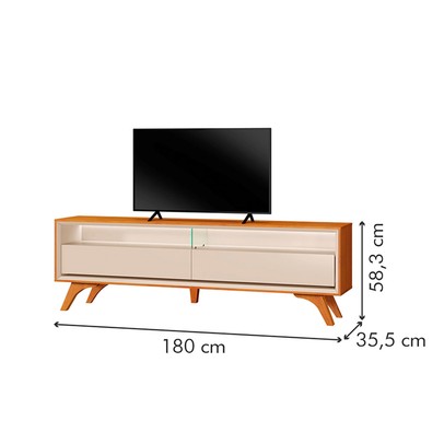 Rack para TV Até 75 Polegadas Austria 2 Gavetas com Led Naturalle/Off White - Mavaular