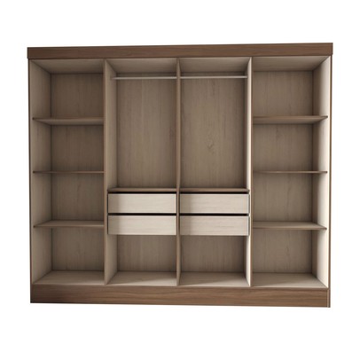 Guarda-Roupa Casal Diplomata 8 Portas 4 Gavetas 100% Mdf Castanho/Nude - Panorama Móveis