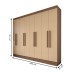 Guarda-Roupa Casal Diplomata 8 Portas 4 Gavetas 100% Mdf Castanho/Nude - Panorama Móveis