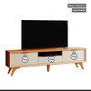 Rack para TV Até 75 Polegadas Austria 3 Gavetas Naturalle/Off White - Mavaular