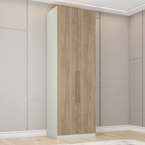 Guarda-Roupa Solteiro Modulado Seletto 2 Portas Flex Areia/Jequitibá - Henn