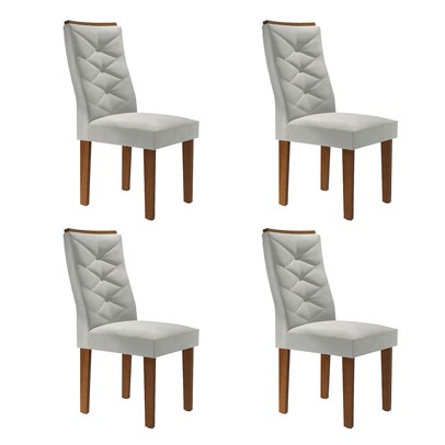 Cadeiras Kit 4 Cadeiras Germany Chocolate/Off White/Boucle Gelo - Cel Móveis