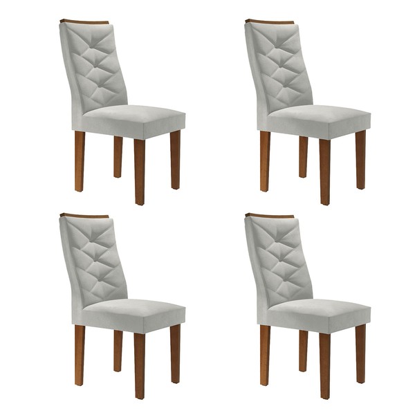 Cadeiras Kit 4 Cadeiras Germany Chocolate/Off White/Boucle Gelo - Cel Móveis