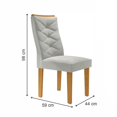 Cadeiras Kit 4 Cadeiras Germany Cinamomo/Off White/Boucle Gelo - Cel Móveis