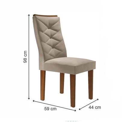 Cadeiras Kit 4 Cadeiras Germany Chocolate/Off White/Boucle Bege - Cel Móveis