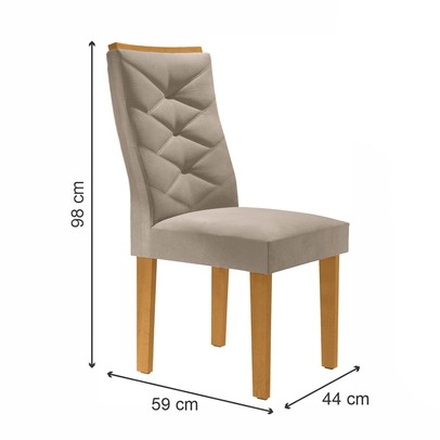 Cadeiras Kit 4 Cadeiras Germany Cinamomo/Off White/Boucle Bege - Cel Móveis