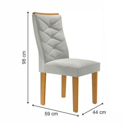 Cadeiras Kit 6 Cadeiras Germany Cinamomo/Off White/Boucle Gelo - Cel Móveis