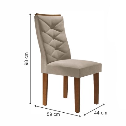 Cadeiras Kit 6 Cadeiras Germany Chocolate/Off White/Boucle Bege - Cel Móveis