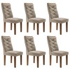 Cadeiras Kit 6 Cadeiras Germany Chocolate/Off White/Boucle Bege - Cel Móveis